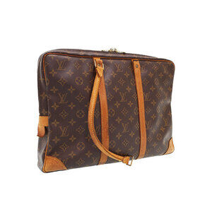 Louis Vuitton Briefcase Document Leather Voyage Monogram Brown Porte